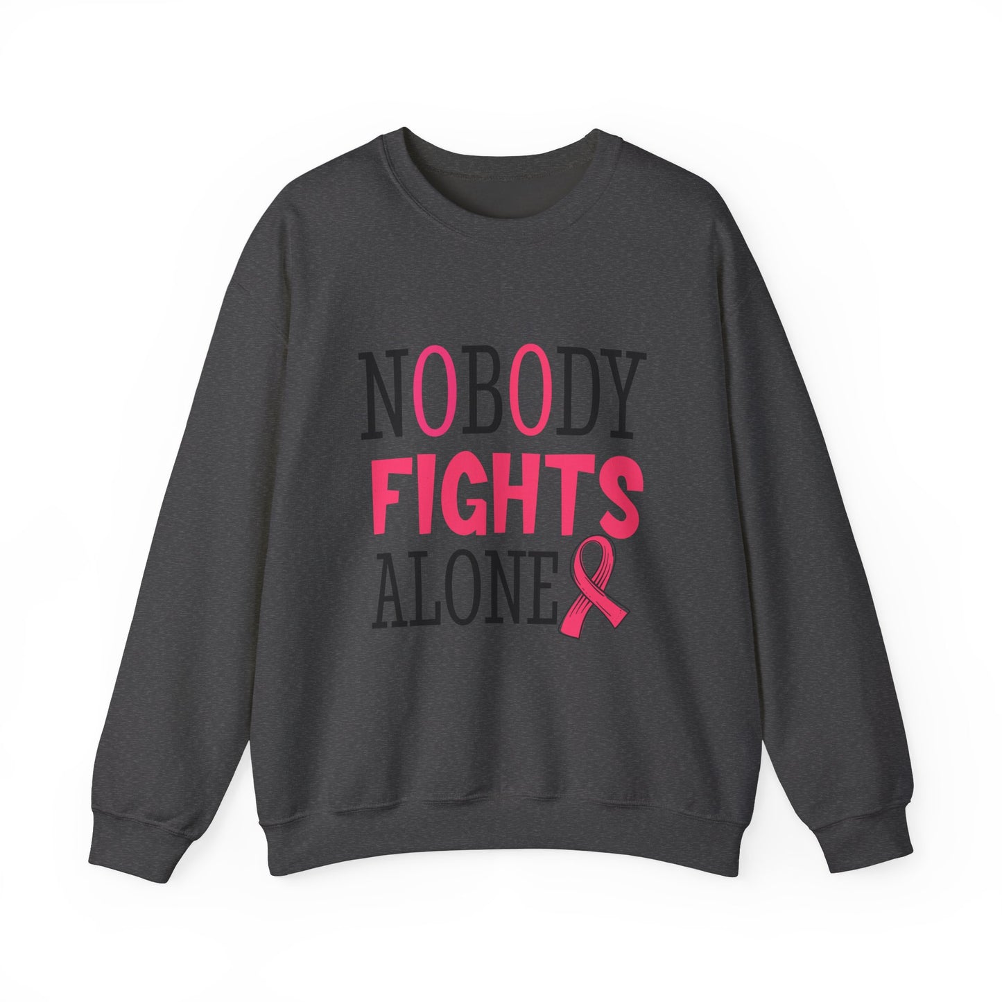 Nobody Fights Alone Breast Cancer Awareness Women's Crewneck Sweatshirt