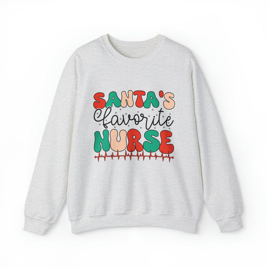 Santa's Favorite Nurse Women's Christmas Crewneck Sweatshirt