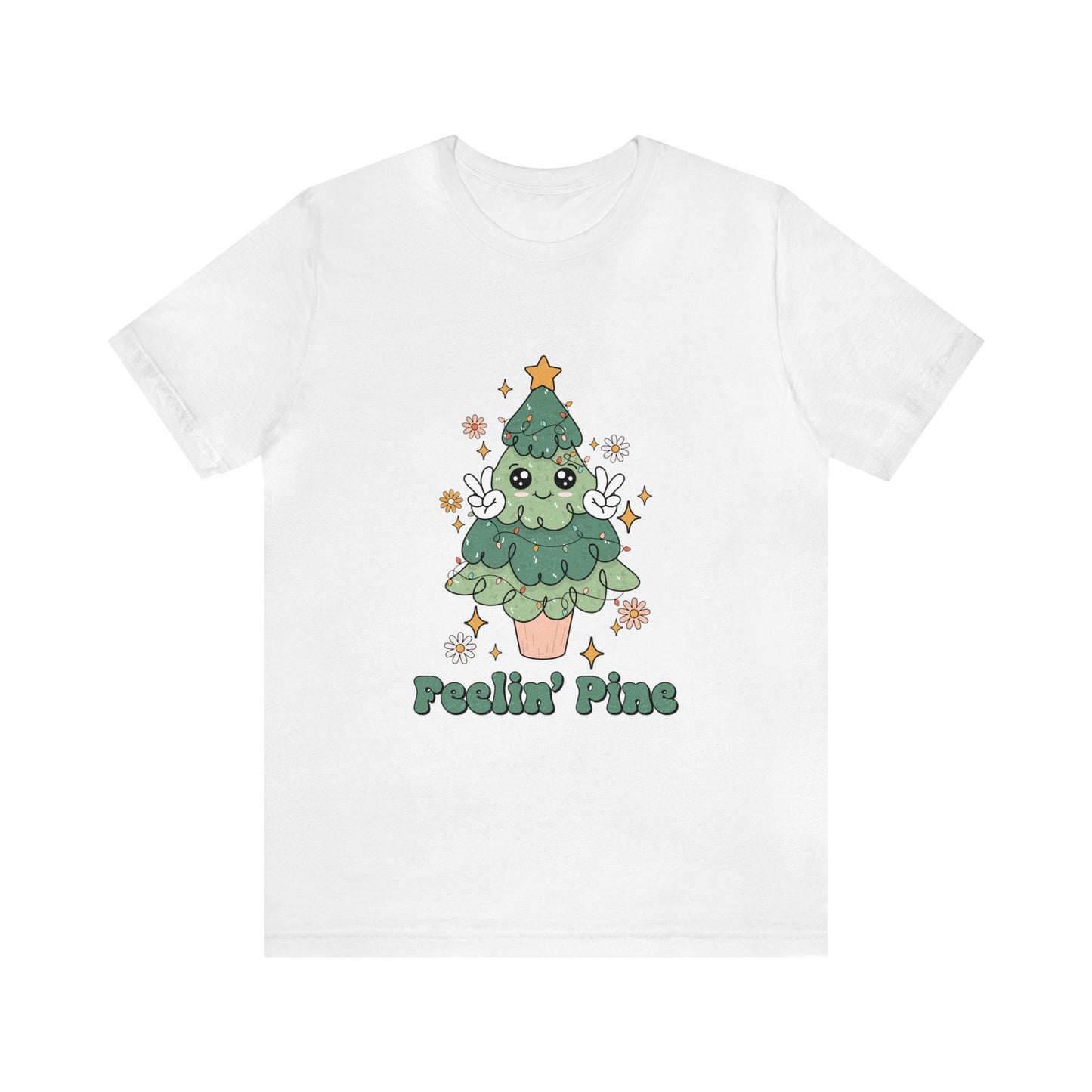Feelin' Pine Women's Short Sleeve Christmas Tree T Shirt
