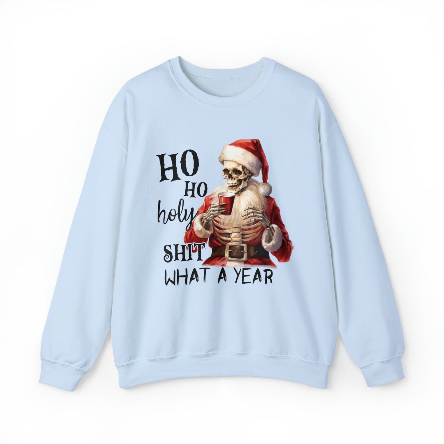 HO HO HO What a Year Men's and Women's Christmas Crewneck Sweatshirt