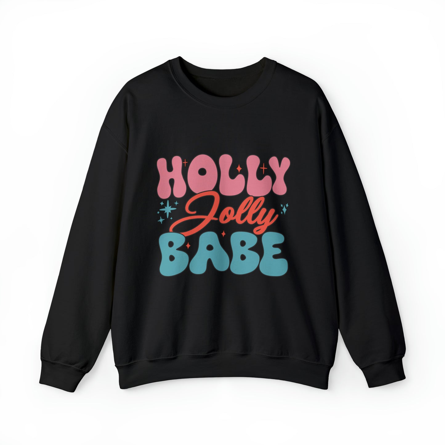 Holly Jolly Babe Women's Funny Christmas Holiday Crewneck Sweatshirt