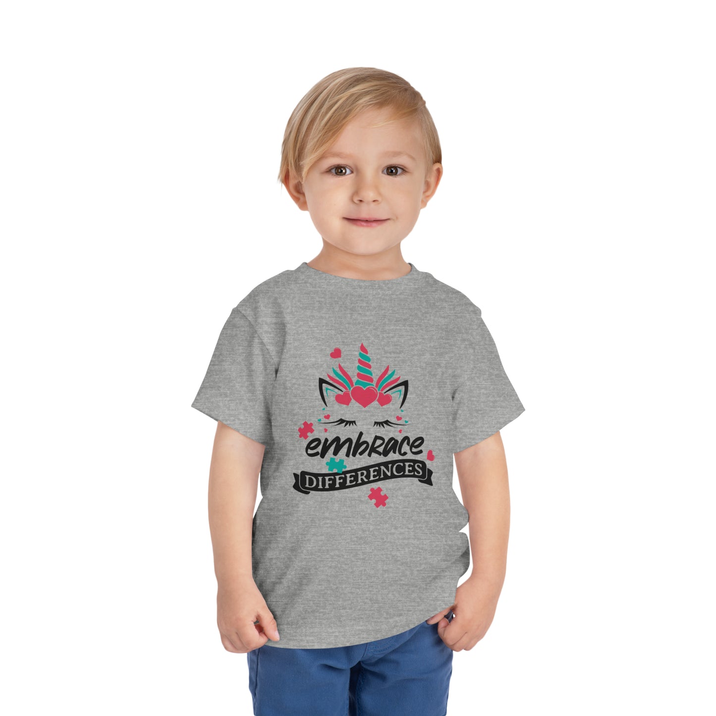 Autism Advocate Embrace Differences Toddler Short Sleeve Tee