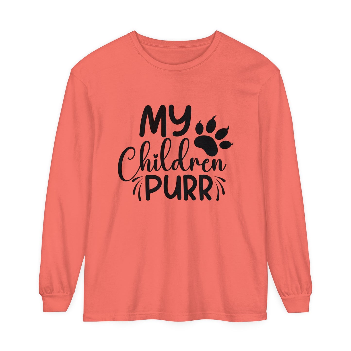 My Children Purr Cat Mom Women's Loose Long Sleeve T-Shirt