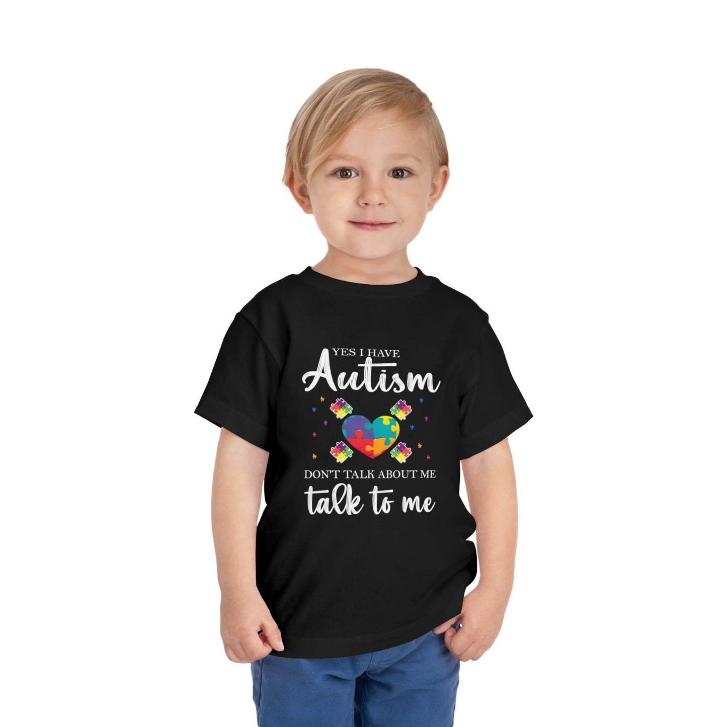 Autism Talk to Me Autism Awareness Advocate Toddler Short Sleeve Tee