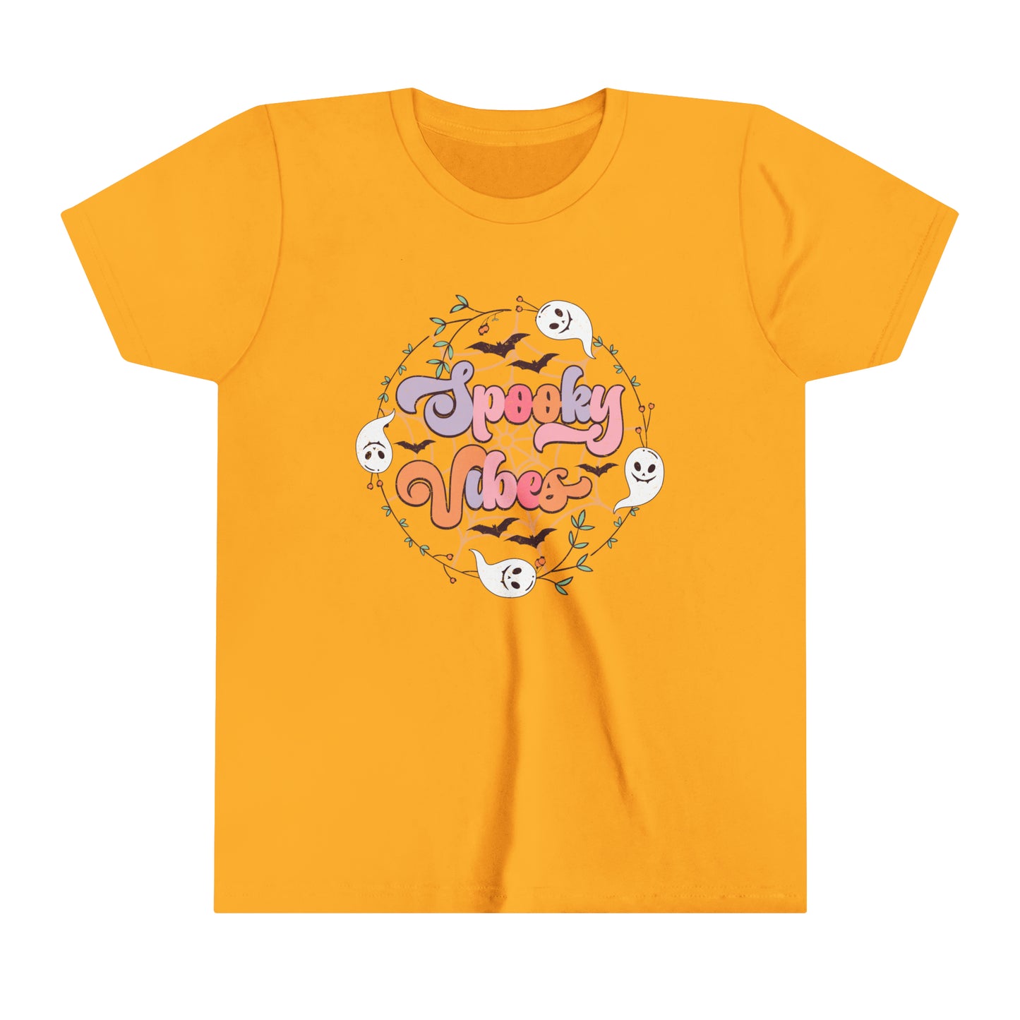 Spooky Vibes Circle Girl's Youth Short Sleeve Tee