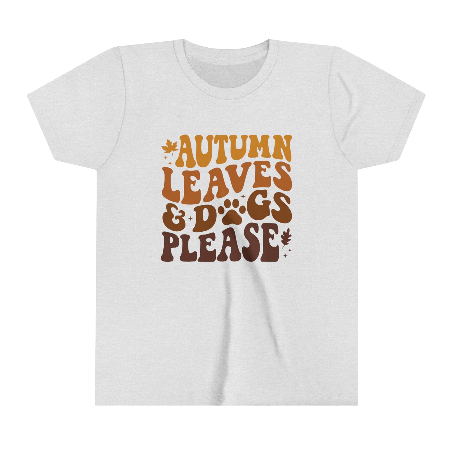 Autumn Leaves and Dogs Please Girl's Youth Short Sleeve Tee
