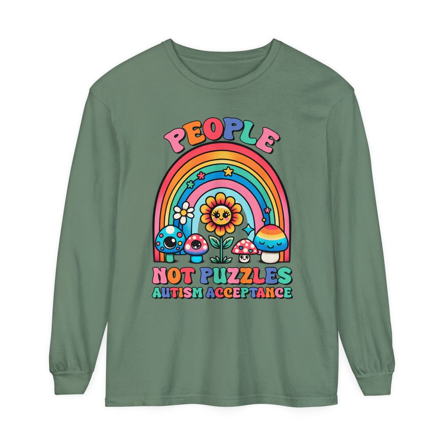 People Not Puzzles Autism Awareness Adult Unisex Long Sleeve T-Shirt