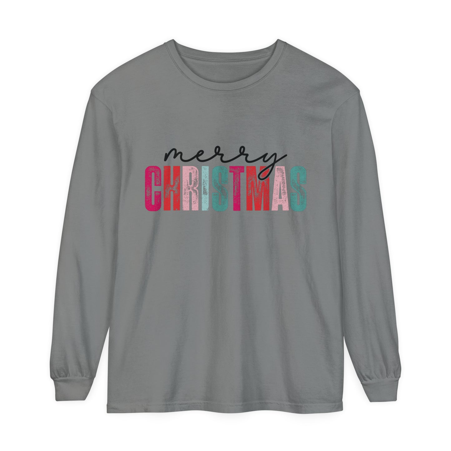 Merry Christmas Women's Holiday Loose Long Sleeve T-Shirt