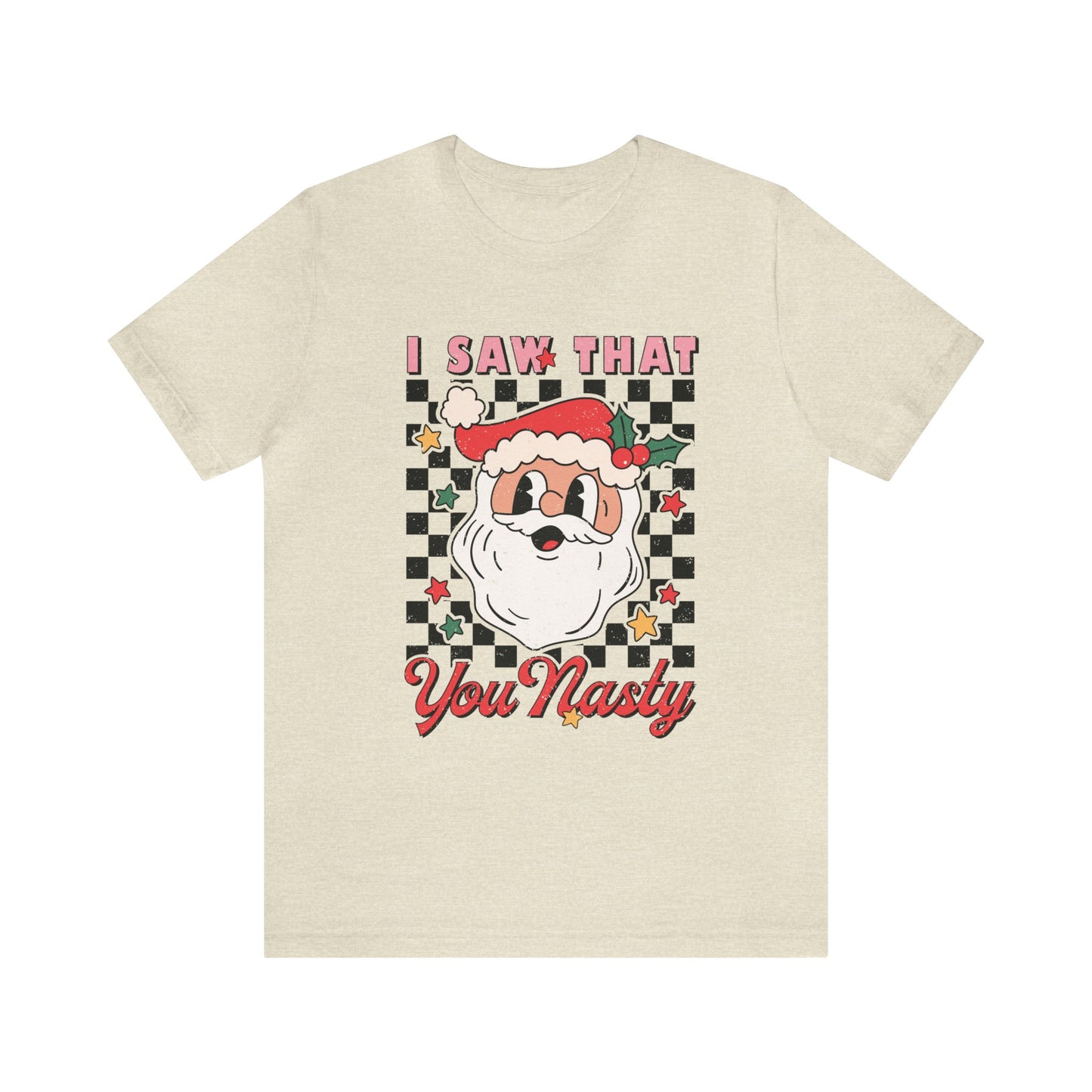 Funny Santa Women's Short Sleeve Christmas T Shirt