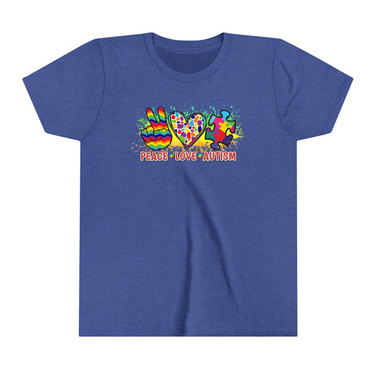 Peace Love Autism Awareness Advocate Youth Shirt