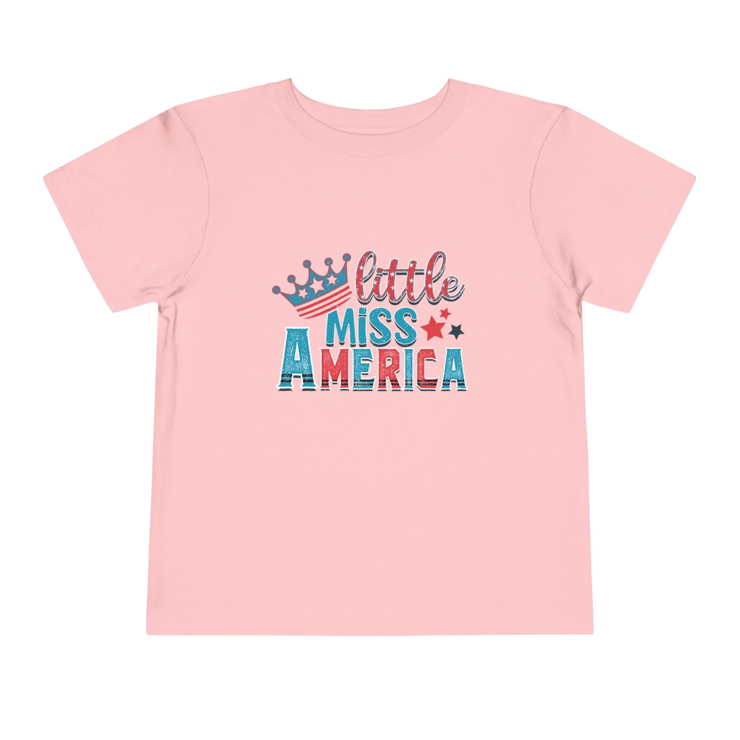 Little Miss American Toddler Girl's Short Sleeve Tee
