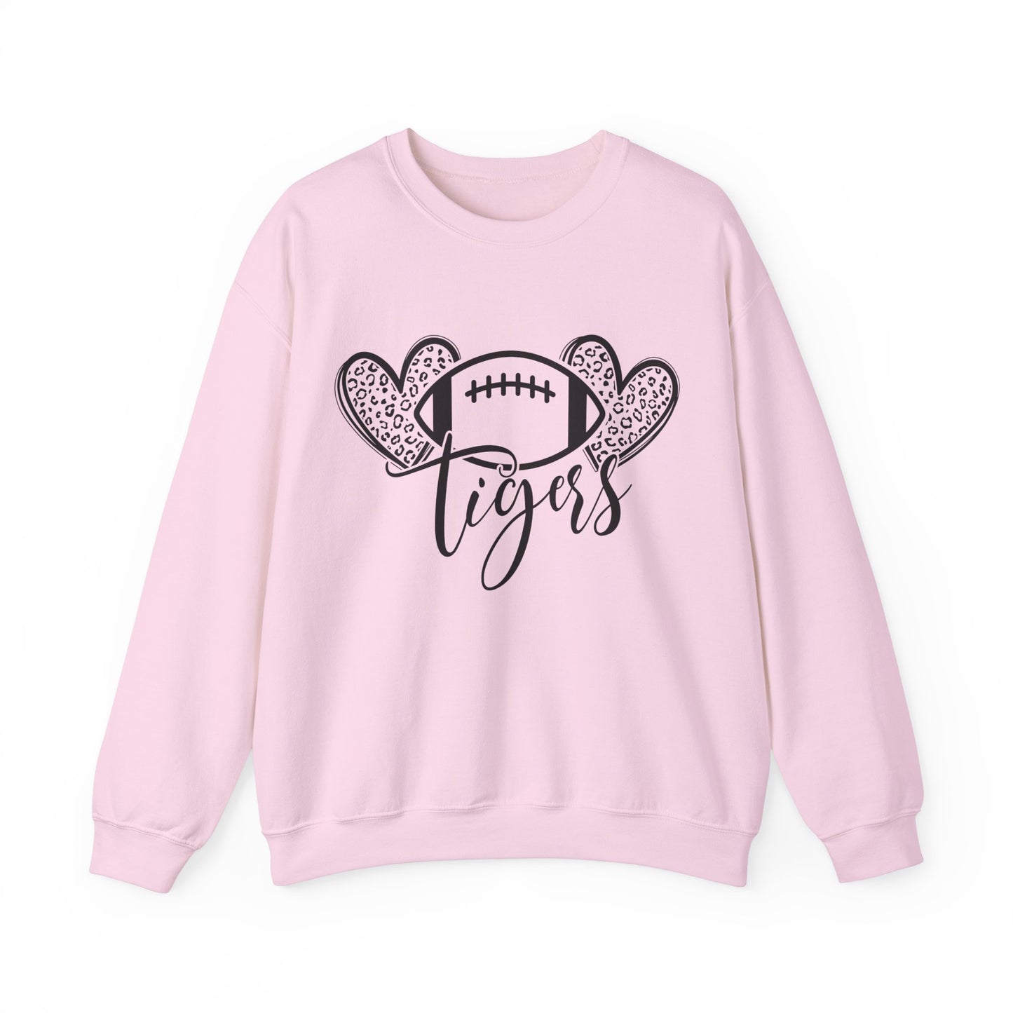 Tigers Football and Hearts Women's Crewneck Sweatshirt