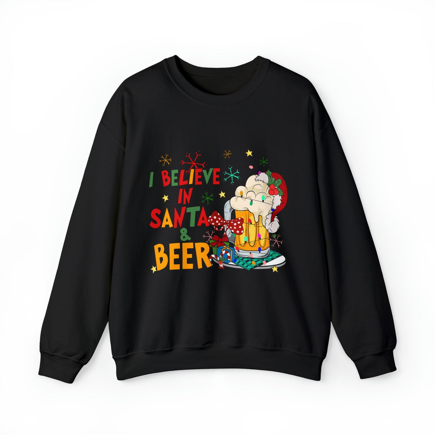 Santa and Beer Women's and Men's Unisex Christmas Sweatshirt