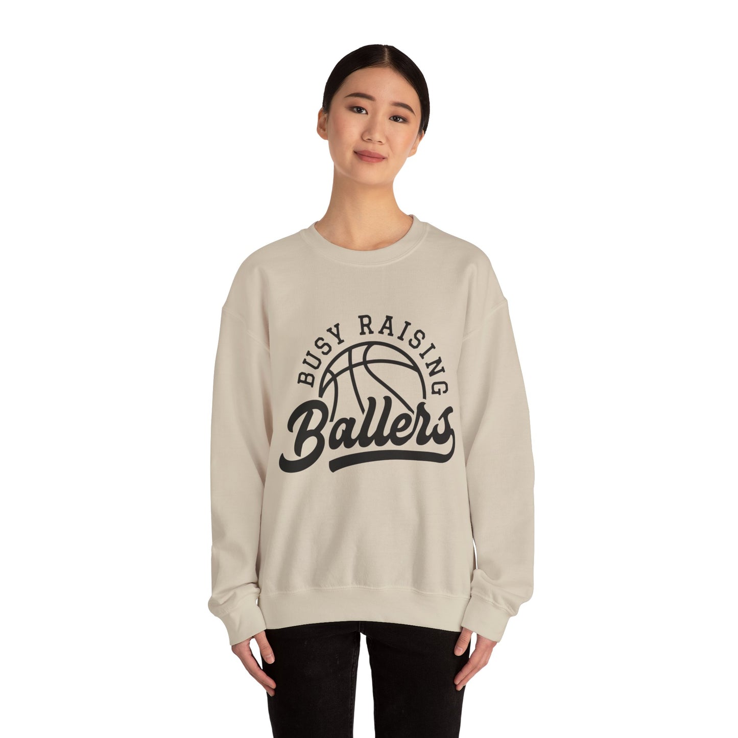 Busy Raising Ballers Women's Basketball Sweatshirt Basketball Mom