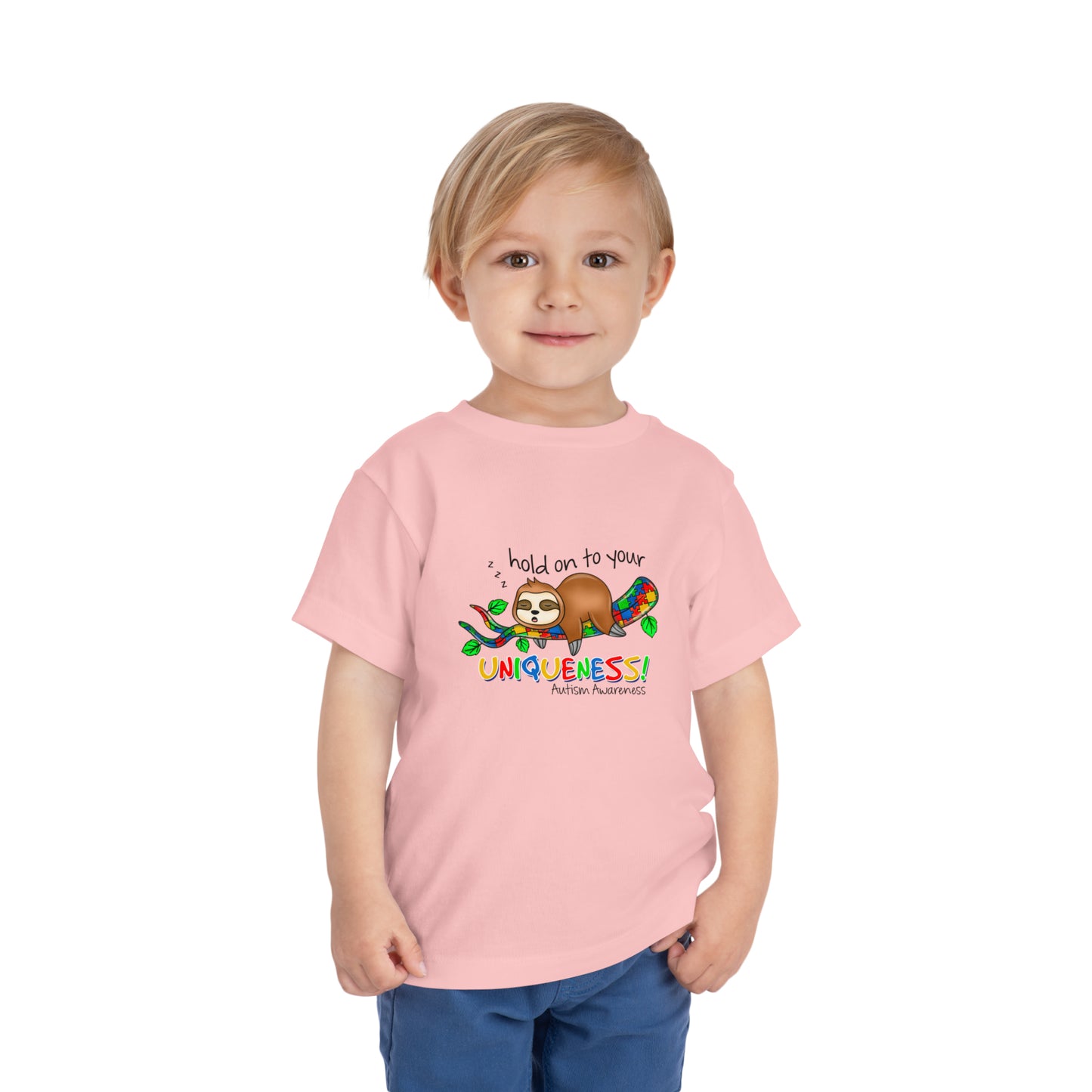 Hold on to your uniqueness Autism Awareness Advocate Toddler Short Sleeve Tee