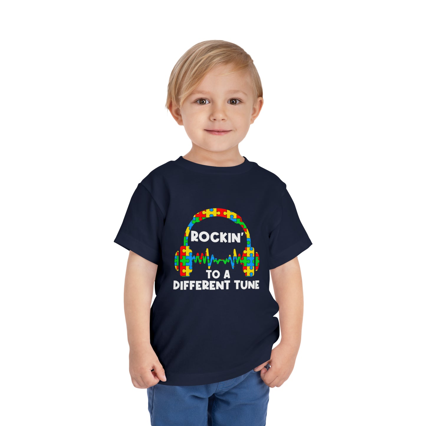 Rockin' to a different tune Autism Awareness Advocate Toddler Short Sleeve Tee