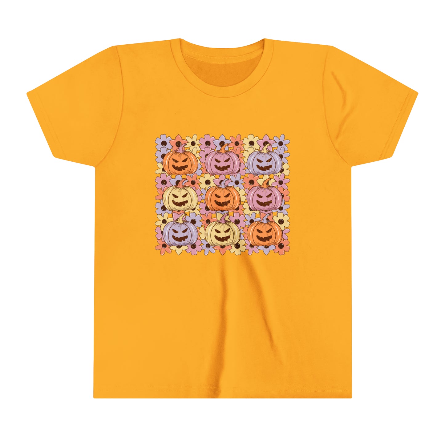 Pumpkin faces Girl's Youth Short Sleeve Tee