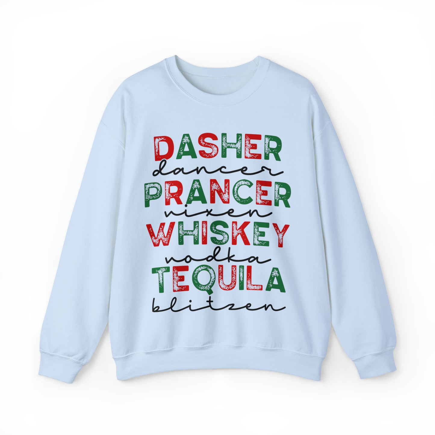 Santa's Reindeer and Drinks Christmas Crewneck Adult Unisex Sweatshirt