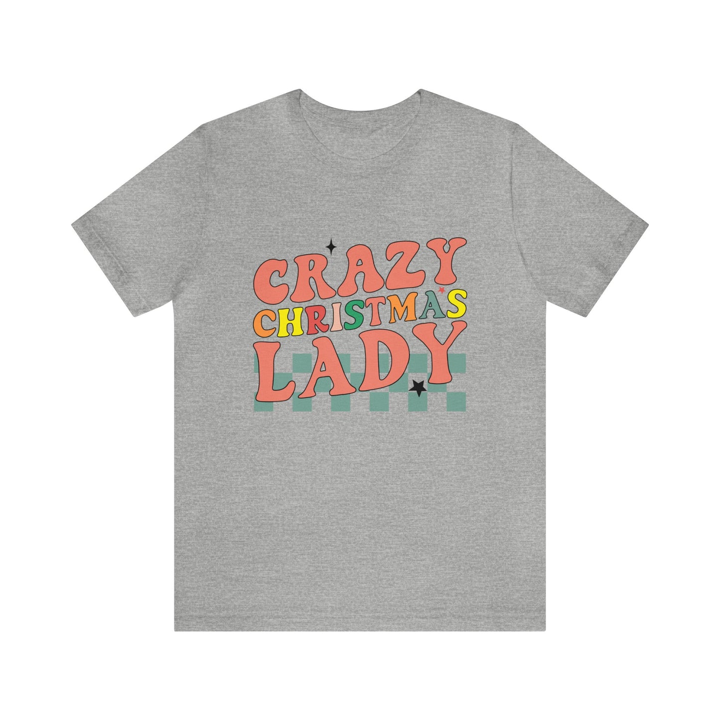 Crazy Christmas Lady Women's Funny Christmas Short Sleeve Shirt