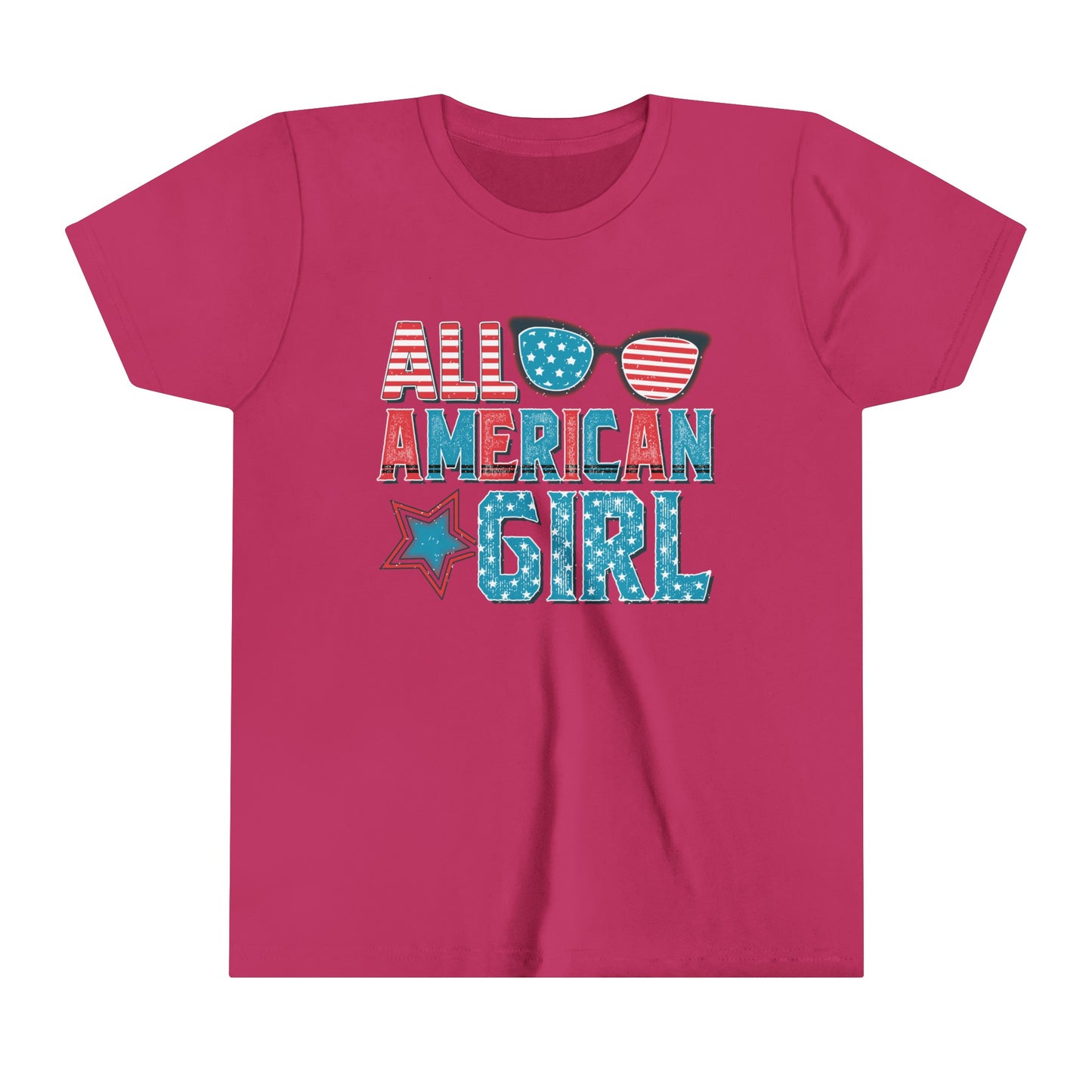 All American Girl 4th of July USA Youth Shirt