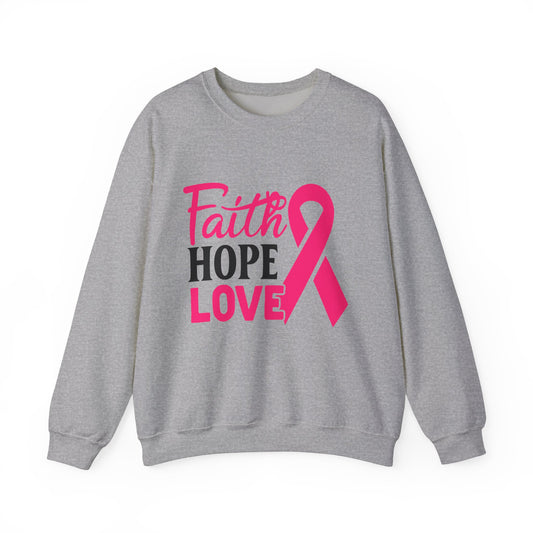 Faith Hope Love Breast Cancer Awareness Women's Crewneck Sweatshirt