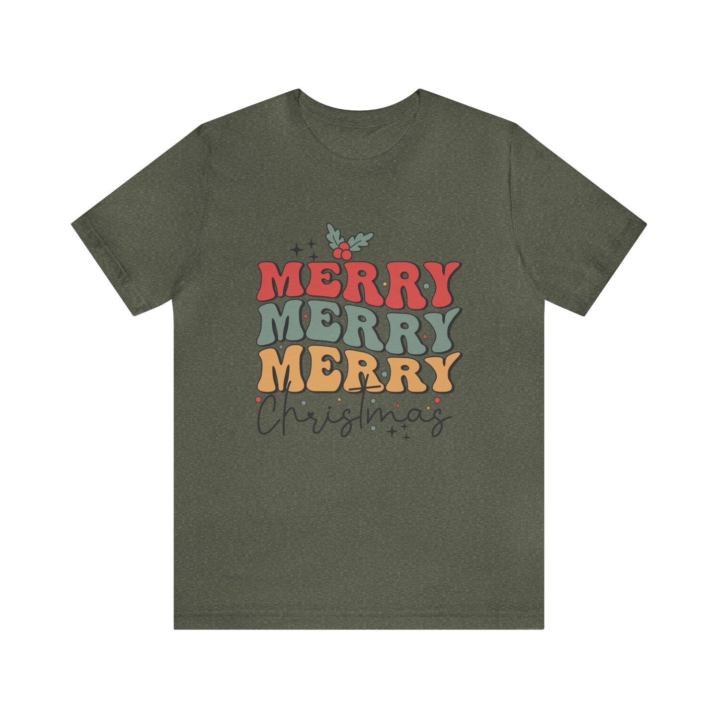 Merry Merry Merry Christmas Women's Short Sleeve Christmas T Shirt
