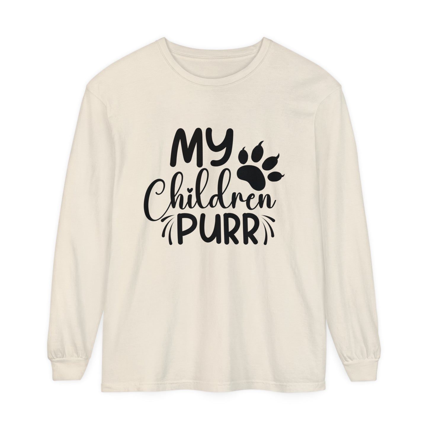 My Children Purr Cat Mom Women's Loose Long Sleeve T-Shirt