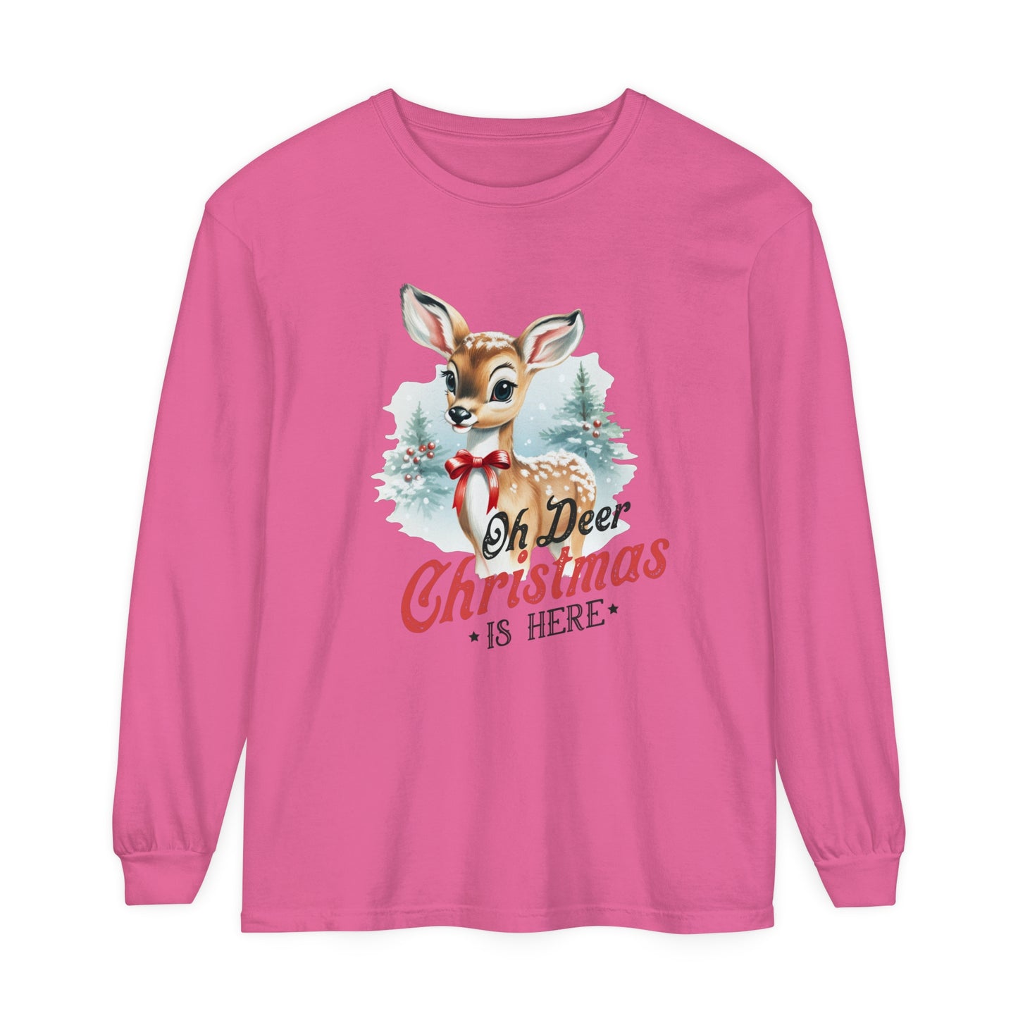 Oh Dear Christmas is Here Women's  Loose Long Sleeve T-Shirt