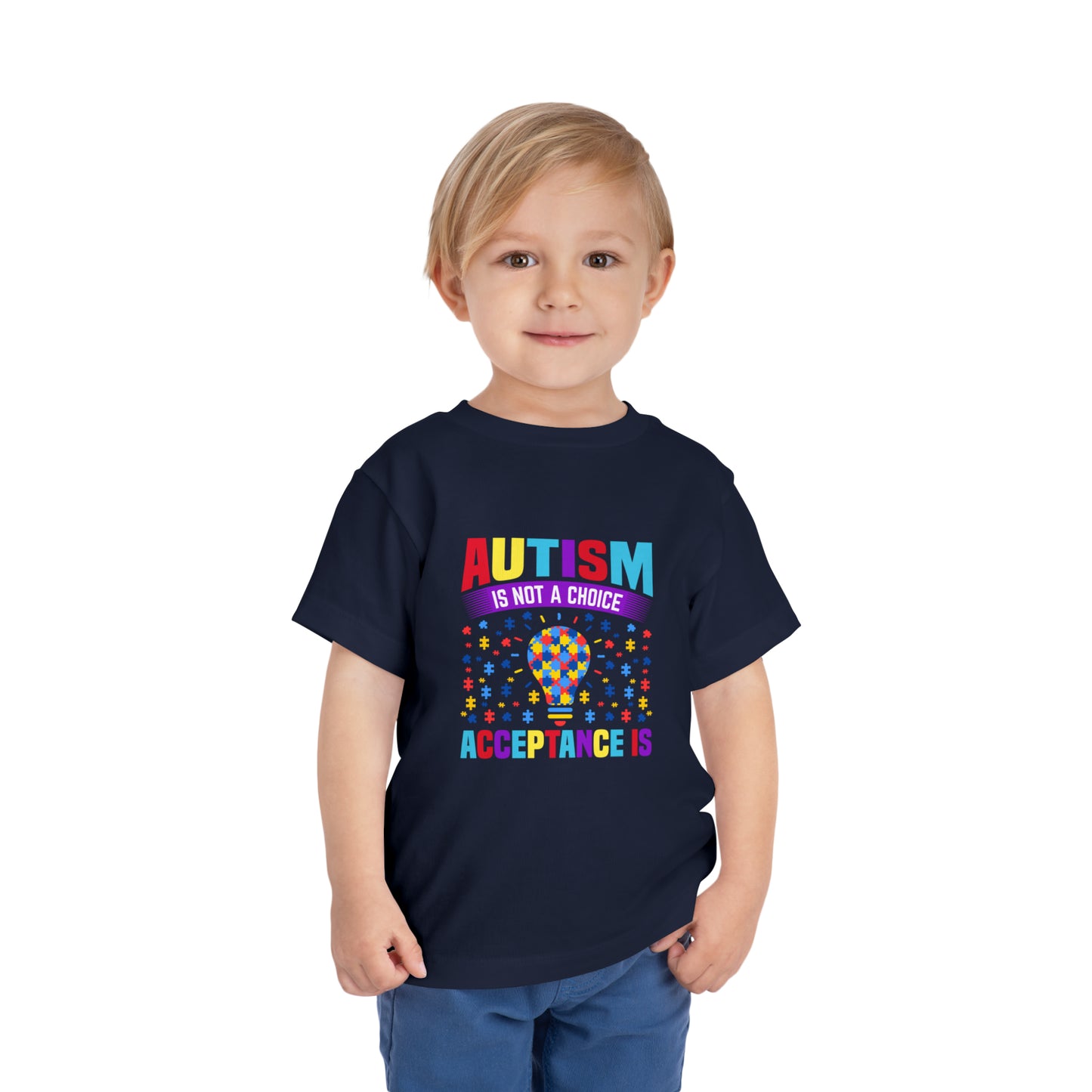 Autism Acceptance Awareness Advocate Toddler Short Sleeve Tee