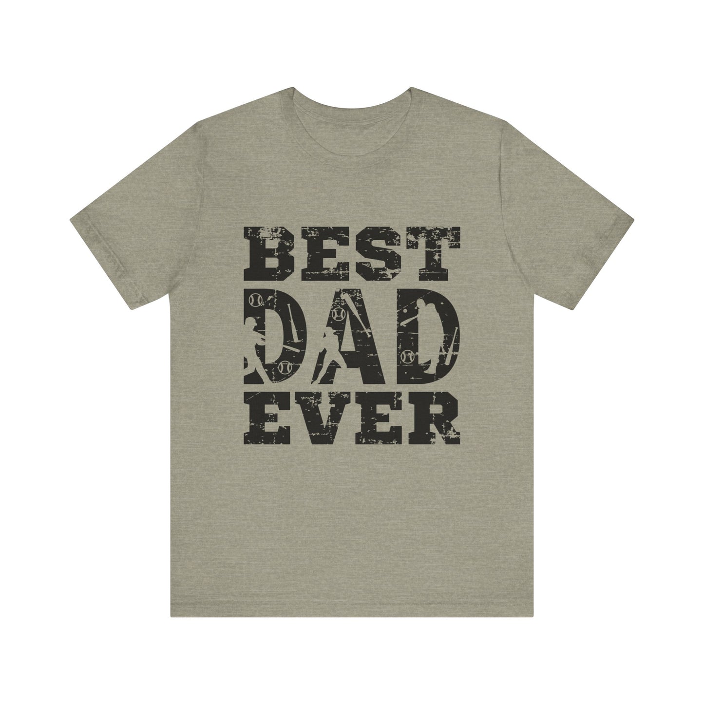 Best Dad Ever Baseball Dad Short Sleeve Tee