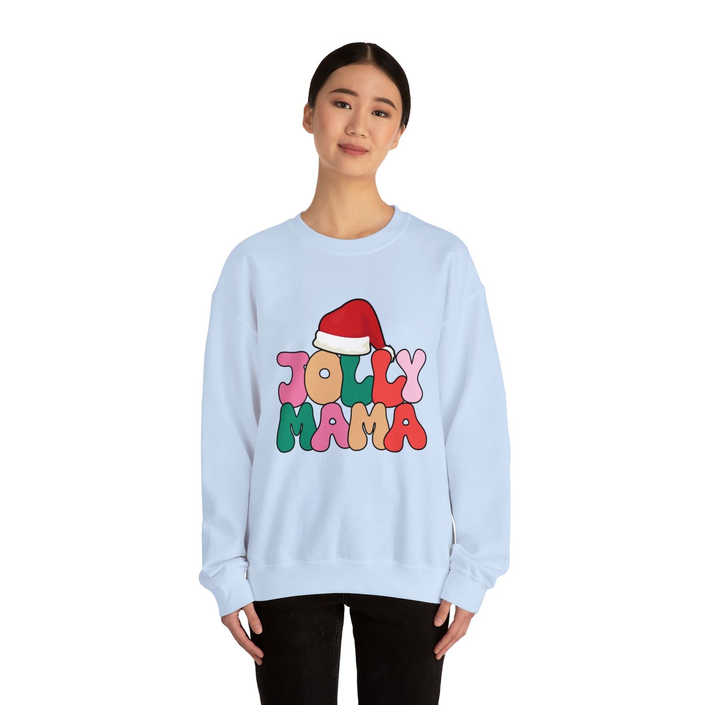 Holly Jolly Mama Women's Christmas Crewneck Sweatshirt