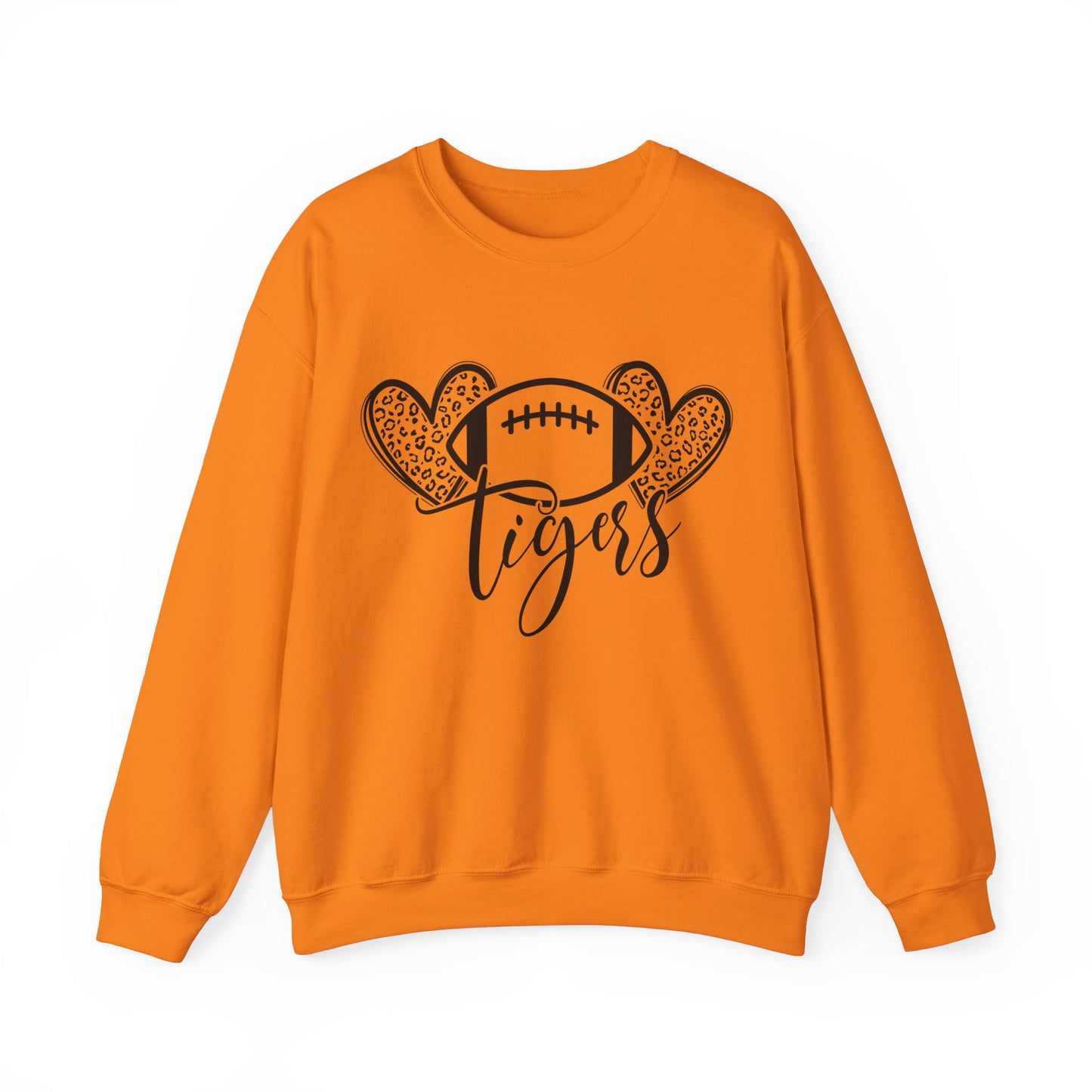 Tigers Football and Hearts Women's Crewneck Sweatshirt