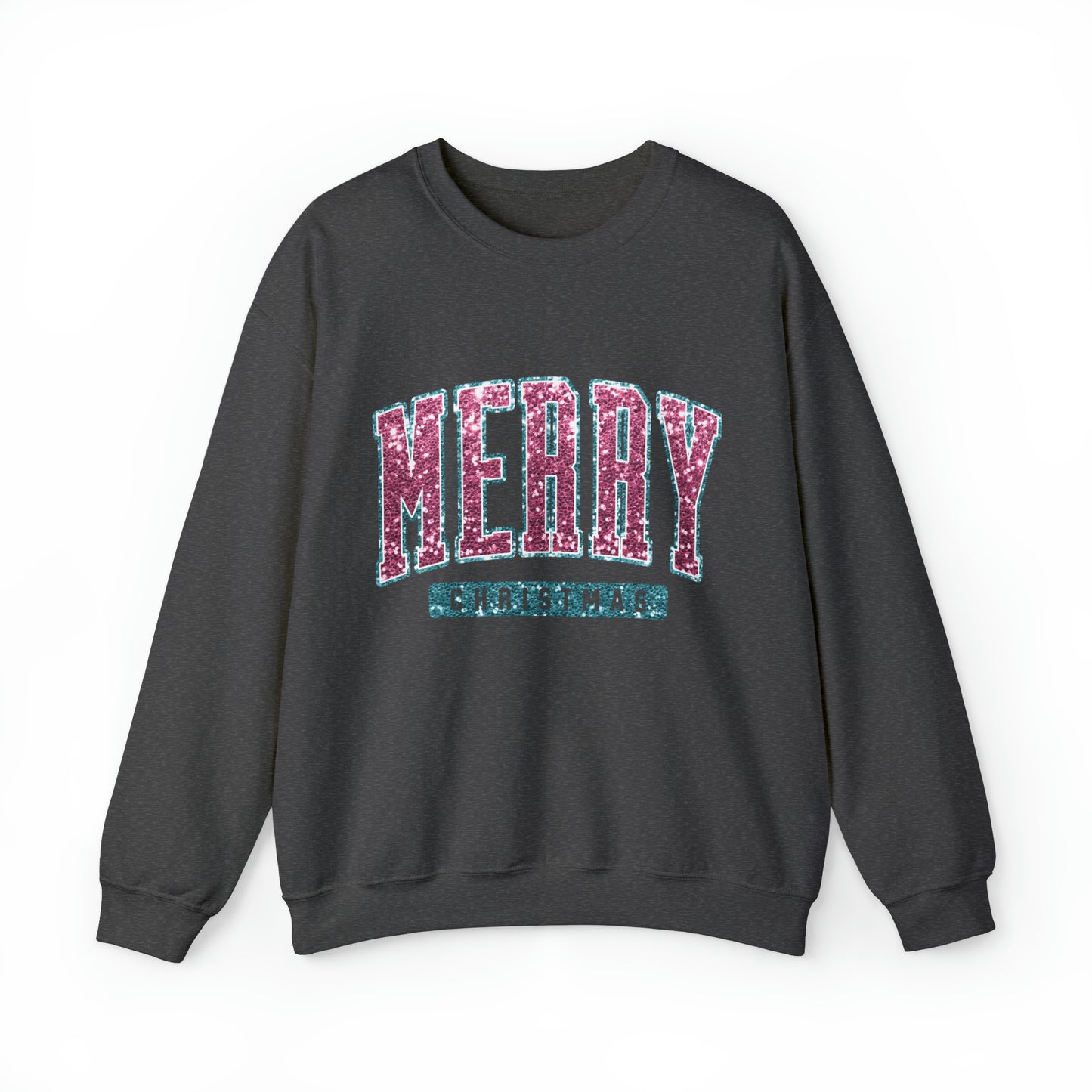 Merry Christmas Pink Sparkle Women's Christmas Crewneck Sweatshirt