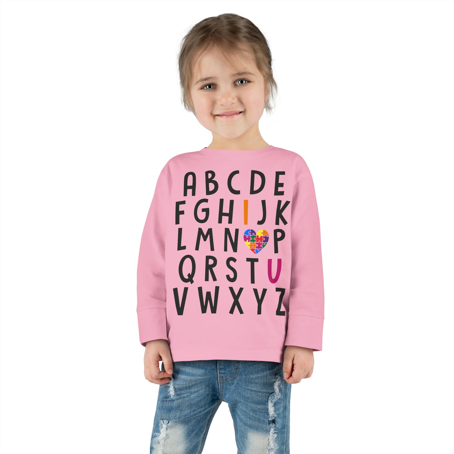 Alphabet Autism I <3 U Toddler Long Sleeve Tee