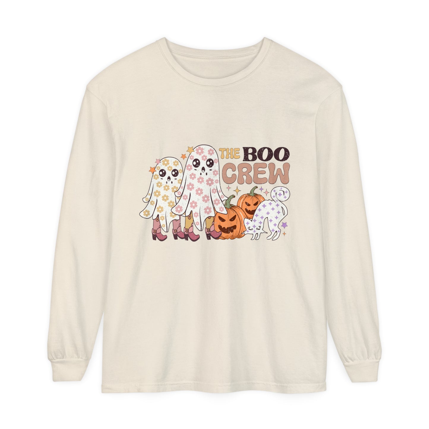 Style 5 The Boo Crew Loose Halloween Long Sleeve T-Shirt