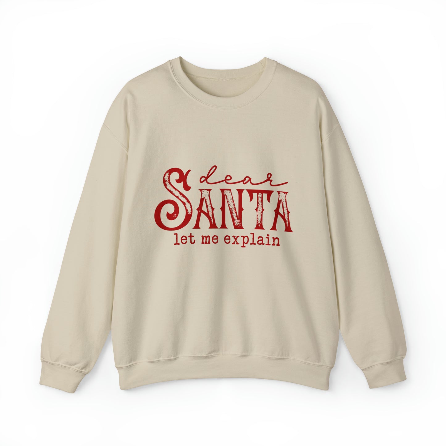 Dear Santa, Let me Explain  Women's Christmas Crewneck Sweatshirt with Green