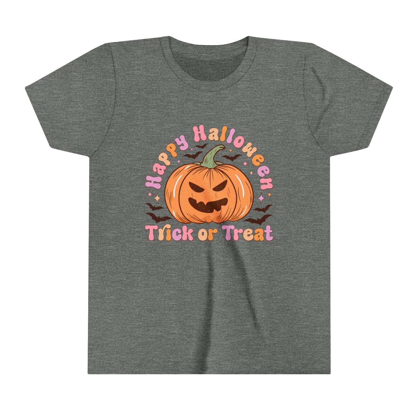 Happy Halloween Trick or Treat Girl's Youth Short Sleeve Tee