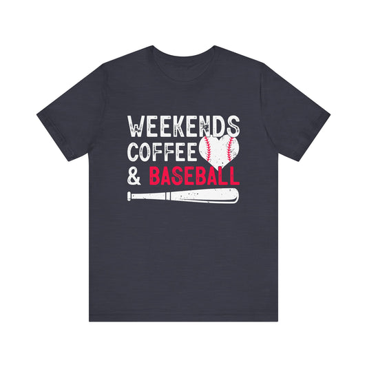 Weekends Coffee and Baseball Women's Short Sleeve Shirt