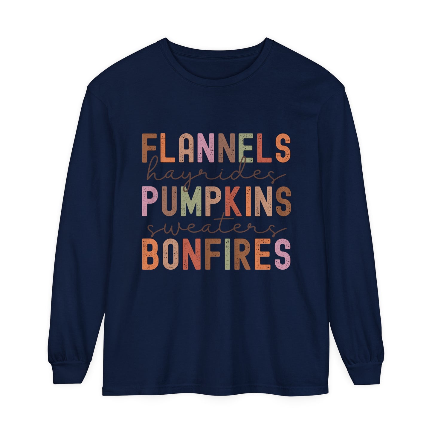 Flannels & Pumpkins Loose Long Sleeve T-Shirt