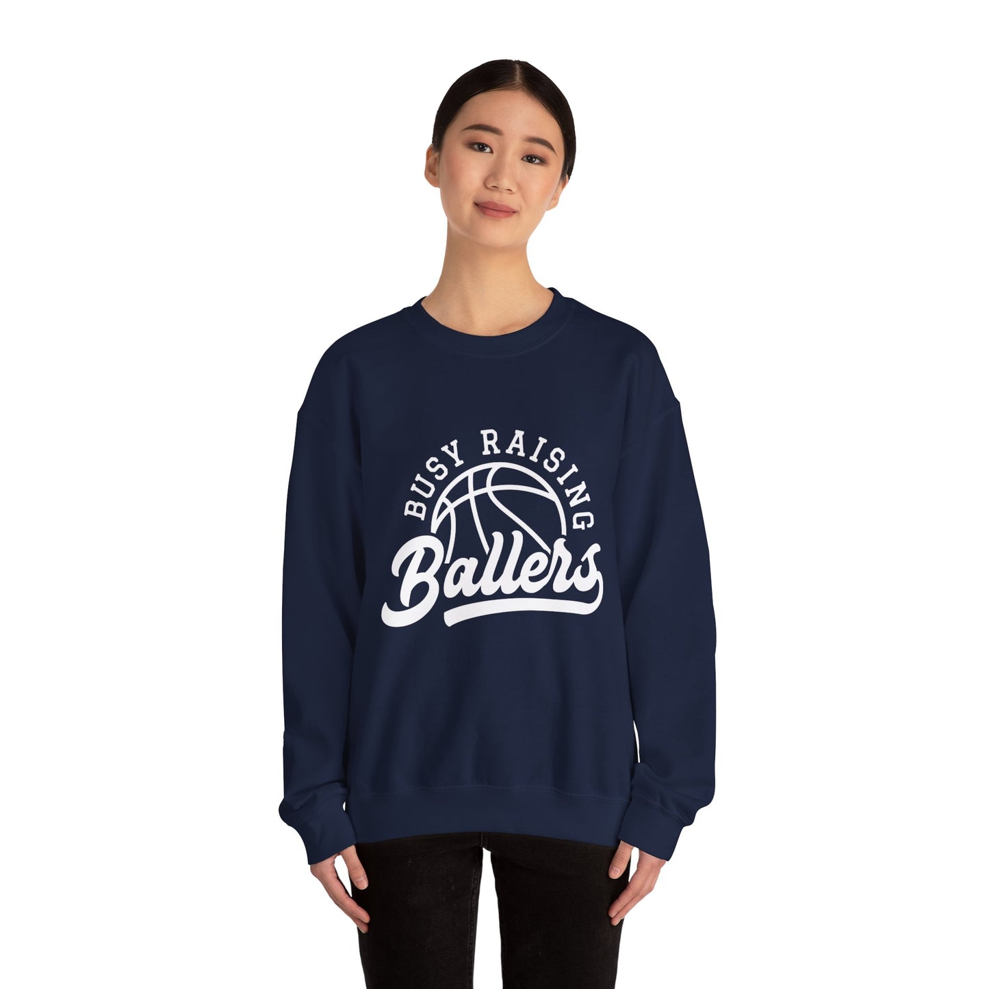 Busy Raising Ballers Women's Basketball Sweatshirt Basketball Mom