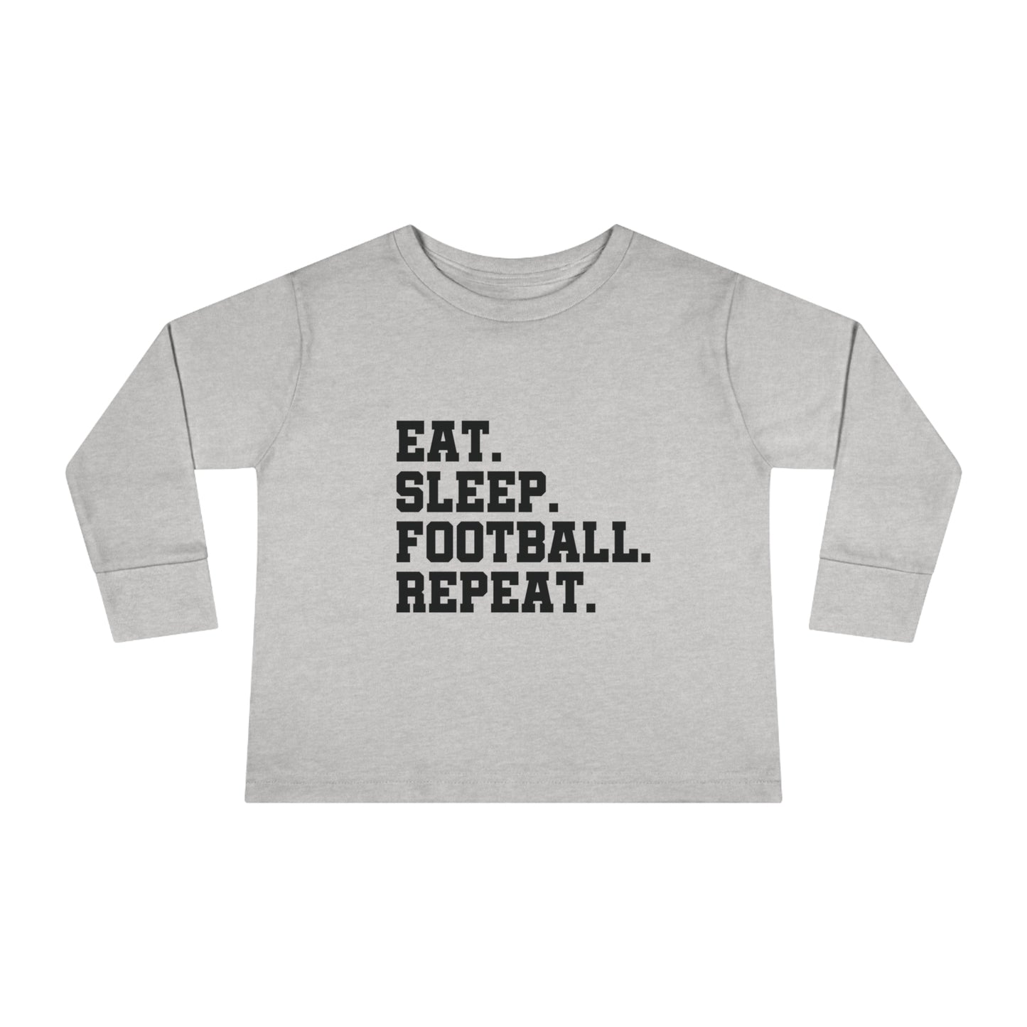 Eat Sleep Football Repeat Fall Toddler Long Sleeve Tee
