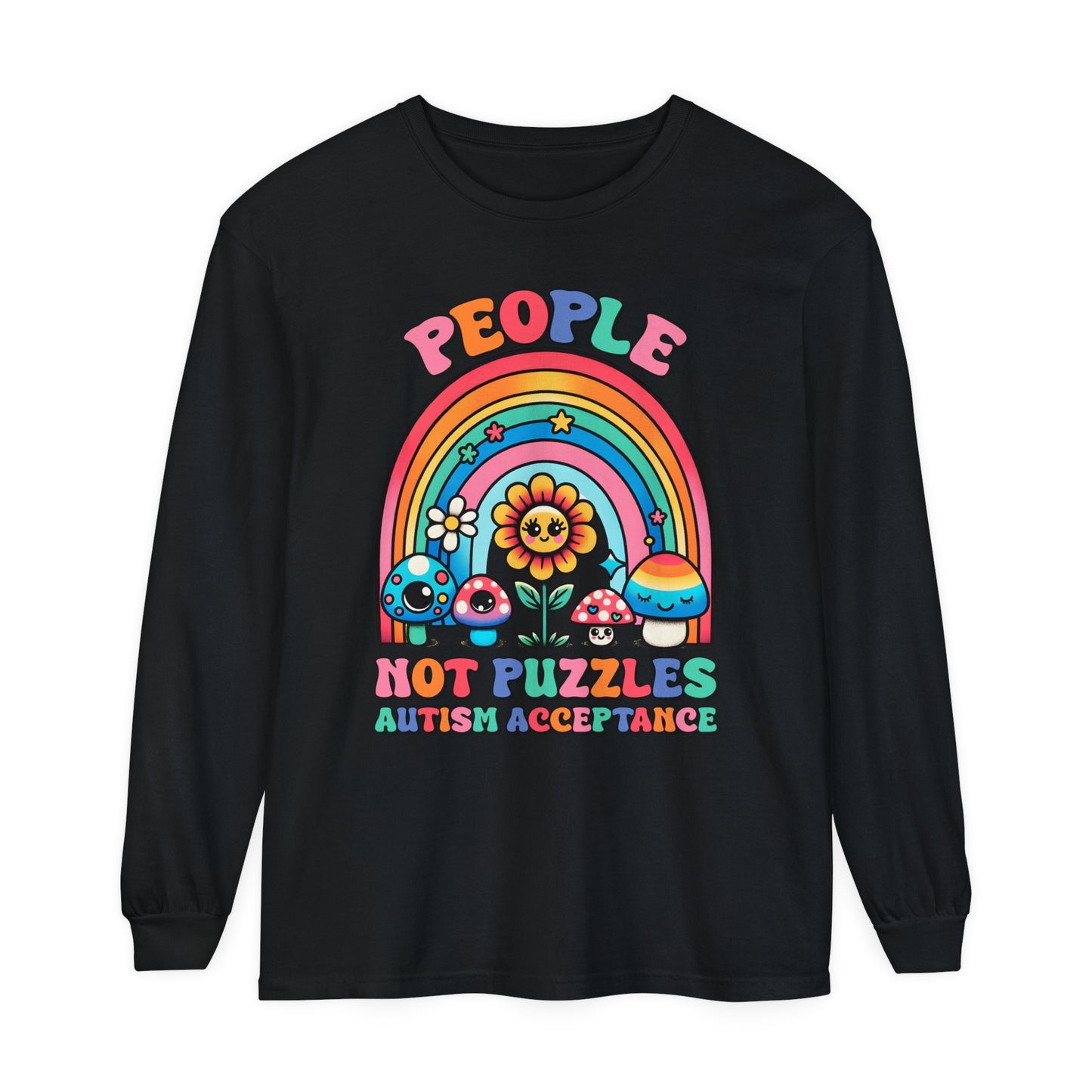 People Not Puzzles Autism Awareness Adult Unisex Long Sleeve T-Shirt