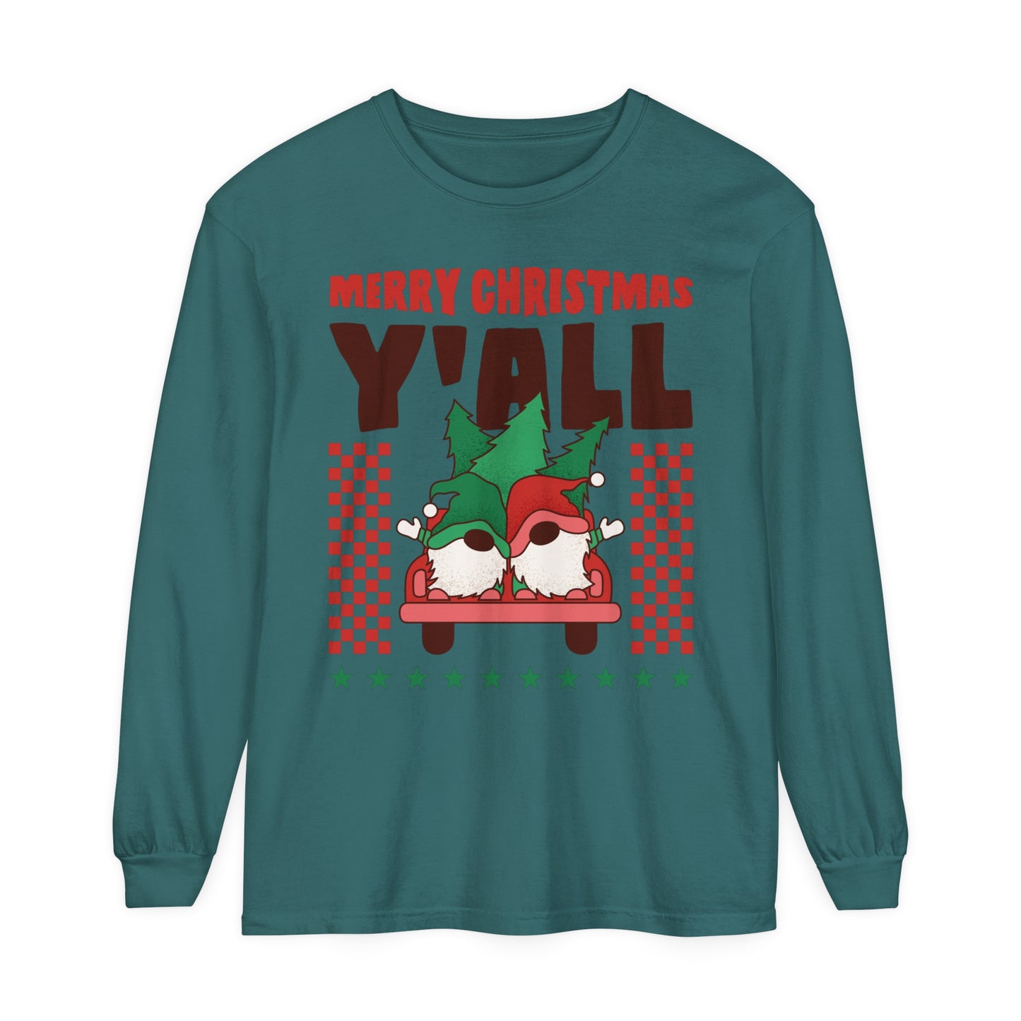 Merry Christmas Y'all Women's Christmas Holiday Loose Long Sleeve T-Shirt