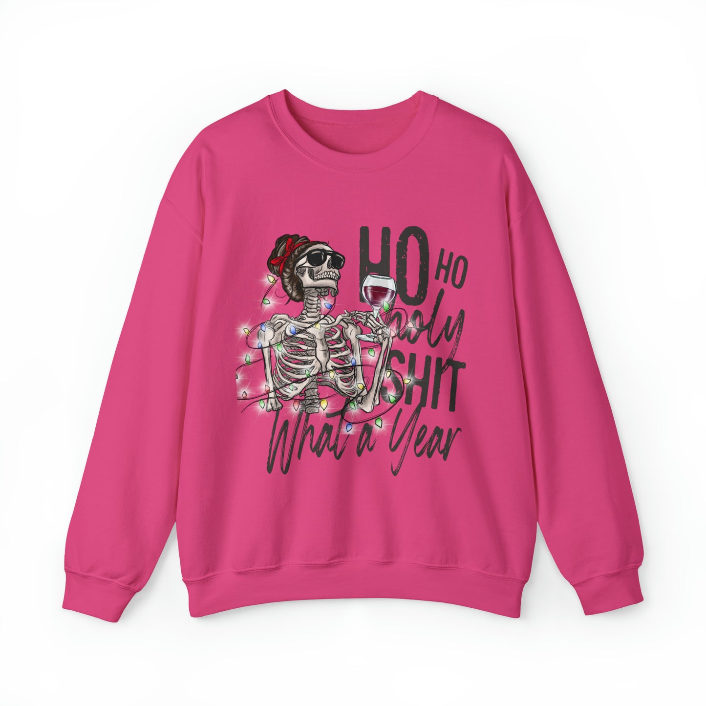 HO HO HO Holy Shit What a Year Women's Christmas Crewneck Sweatshirt