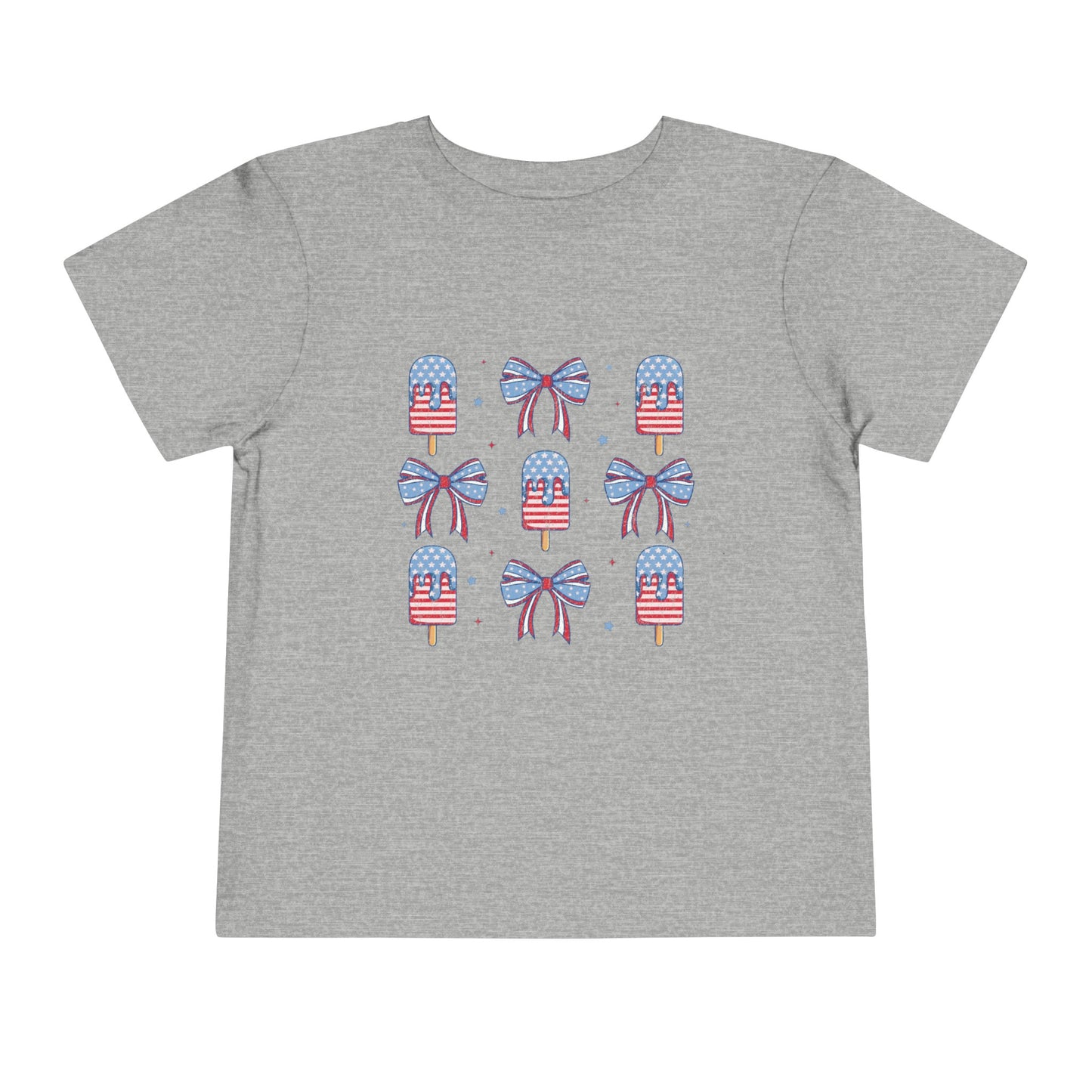 American USA Popcicles and Bows Toddler Short Sleeve Tee