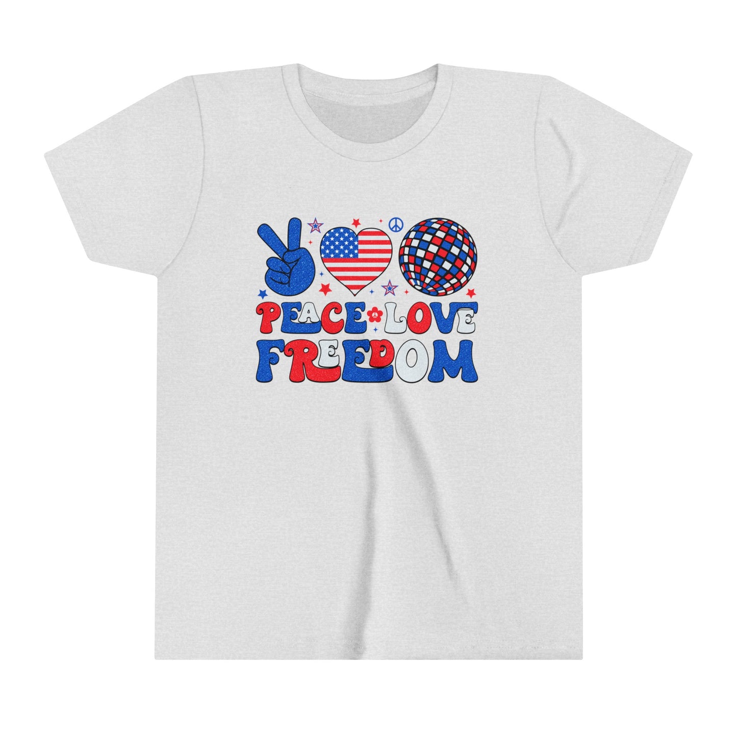 Peace Love Freedom 4th of July USA Youth Shirt