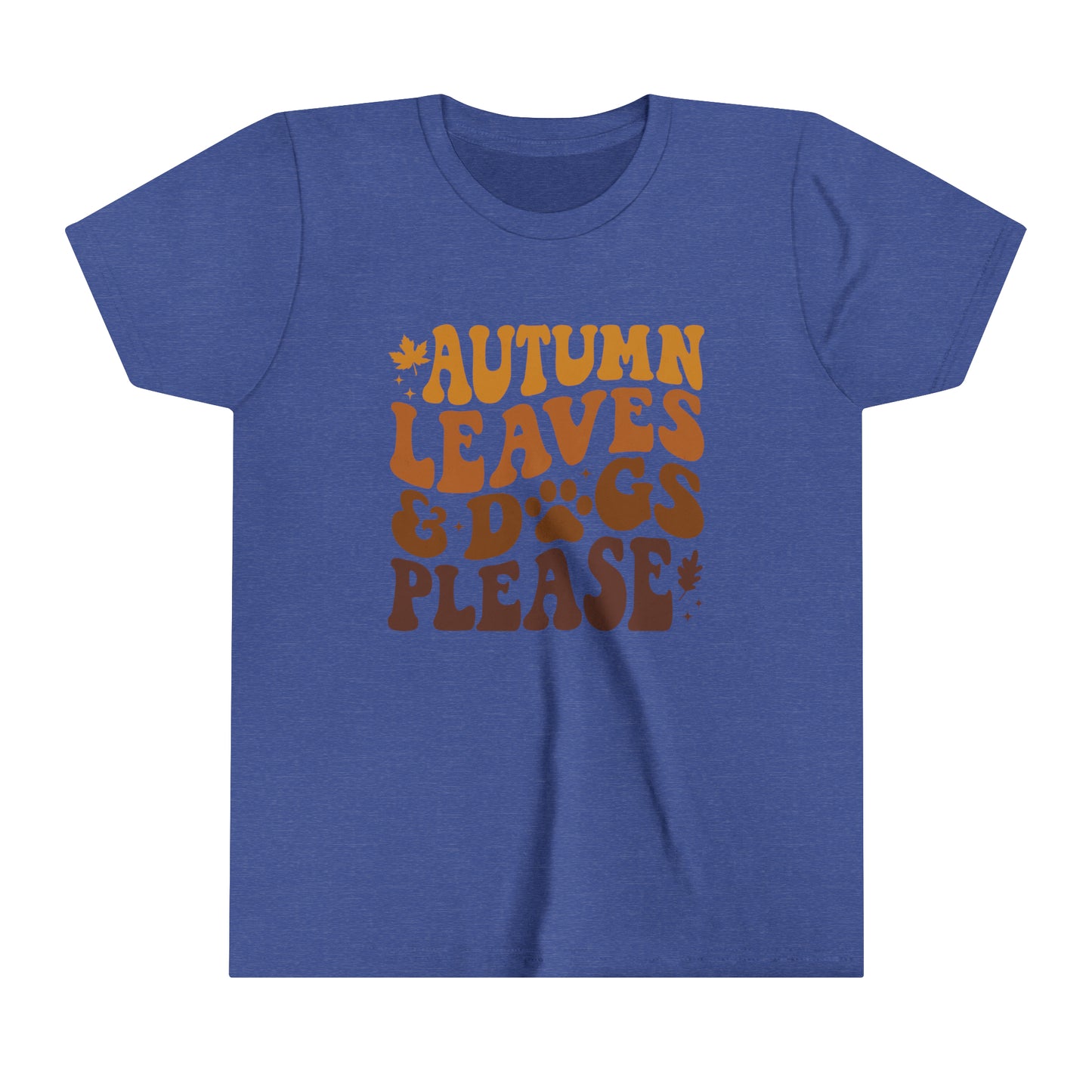 Autumn Leaves and Dogs Please Girl's Youth Short Sleeve Tee