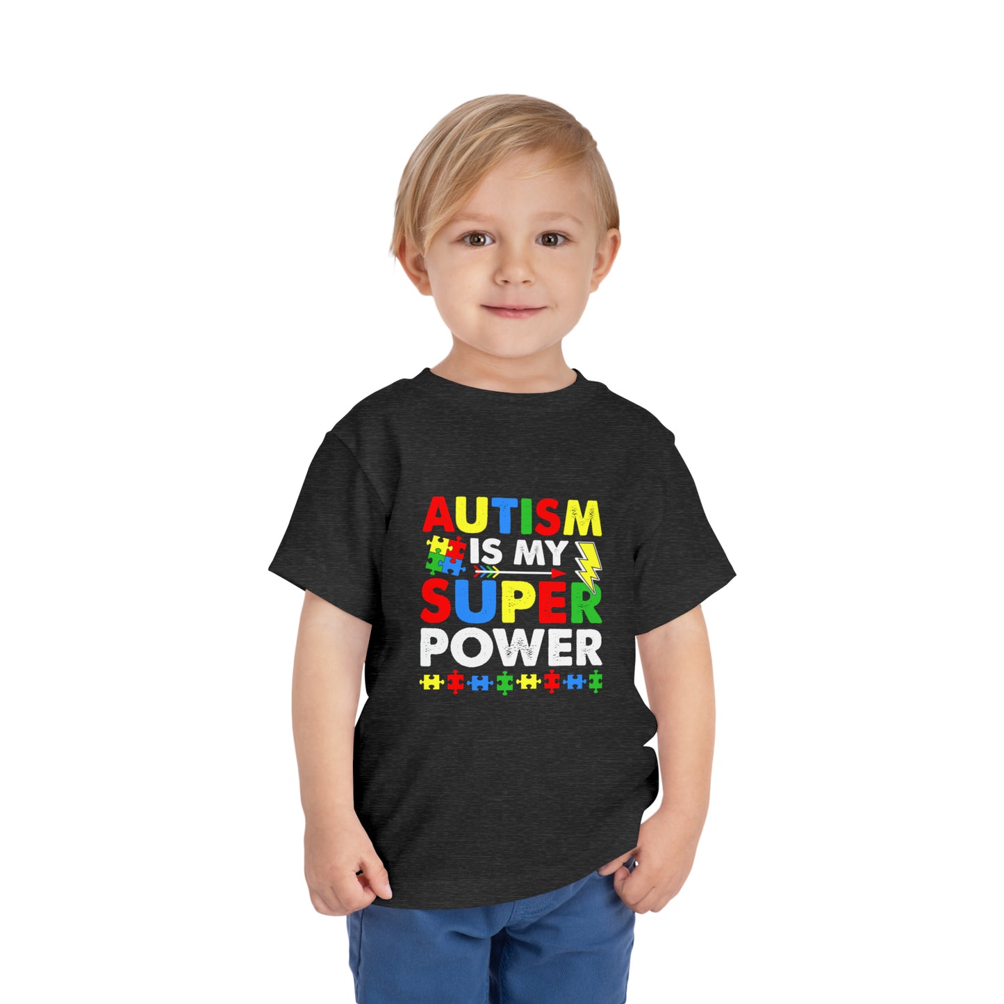 Autism is My Super Power Autism Awareness Advocate Toddler Short Sleeve Tee