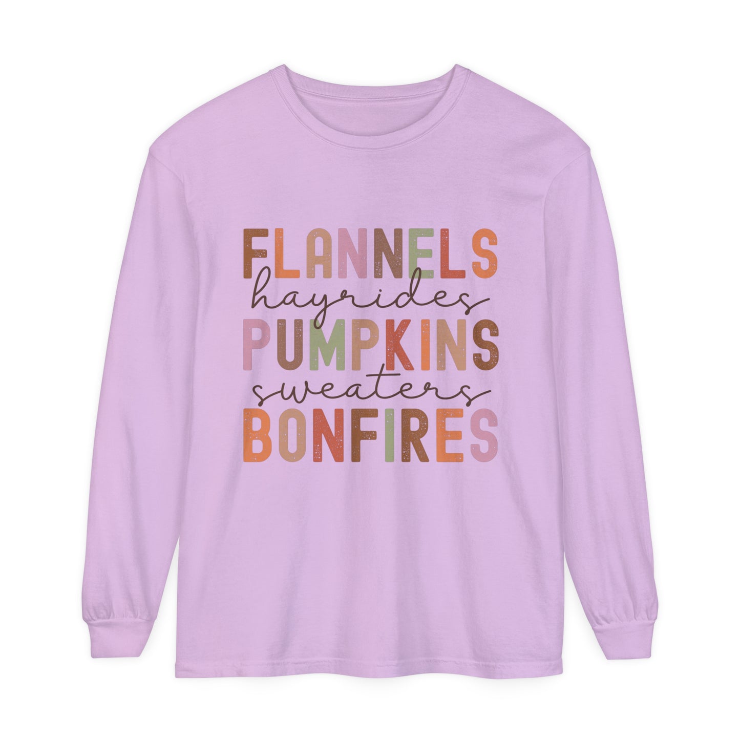 Flannels & Pumpkins Loose Long Sleeve T-Shirt