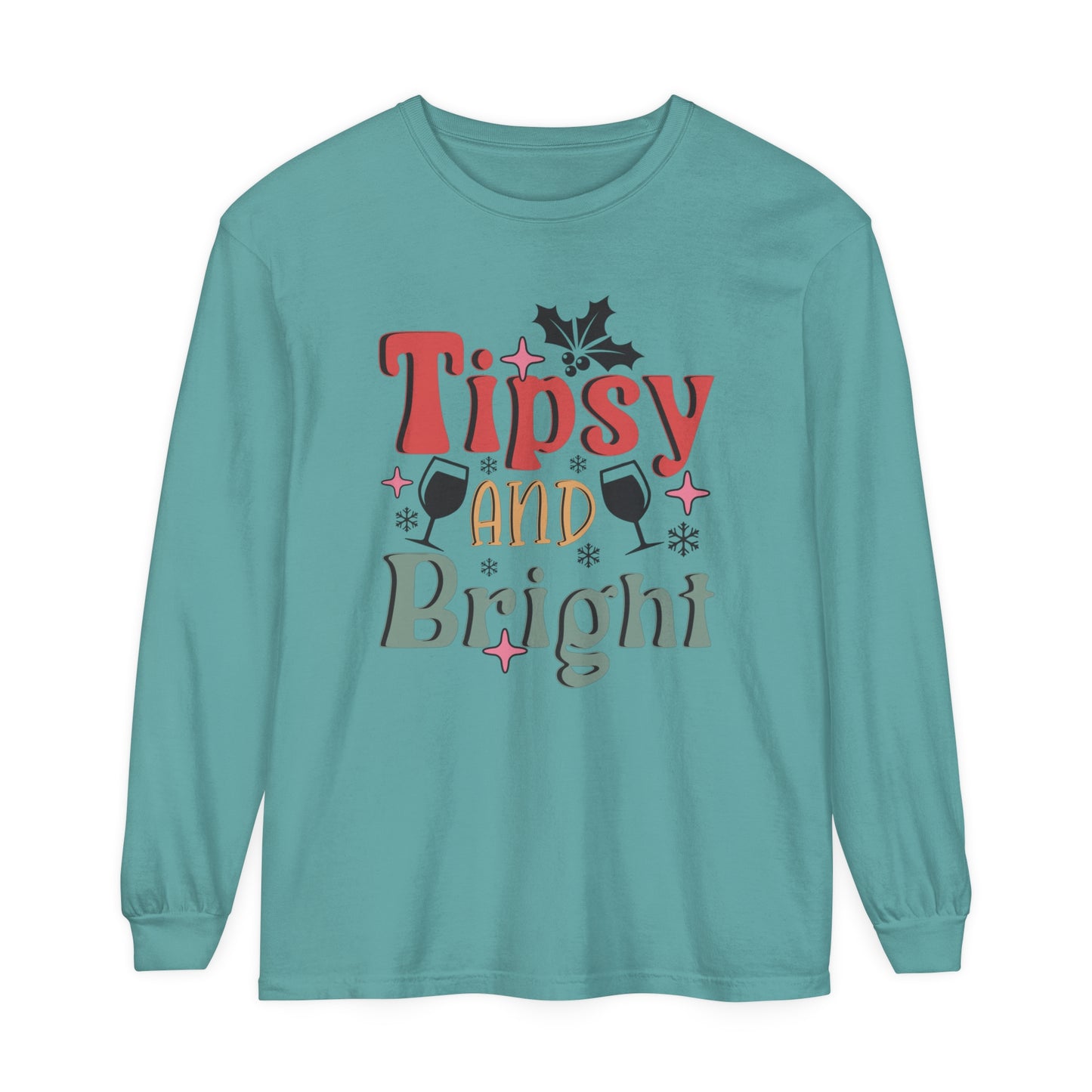 Tipsy and Bright Women's Christmas Loose Long Sleeve T-Shirt